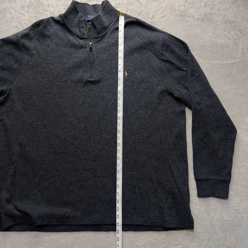 Polo Ralph Lauren 1/4 Zip Men's 2XB Estate Rib Grey Pullover Sweater Jacket Knit